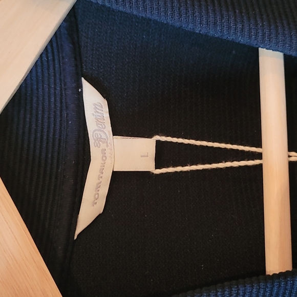 Navy Blue Ribbed Blazer with Gold Trim - Picture 7 of 9